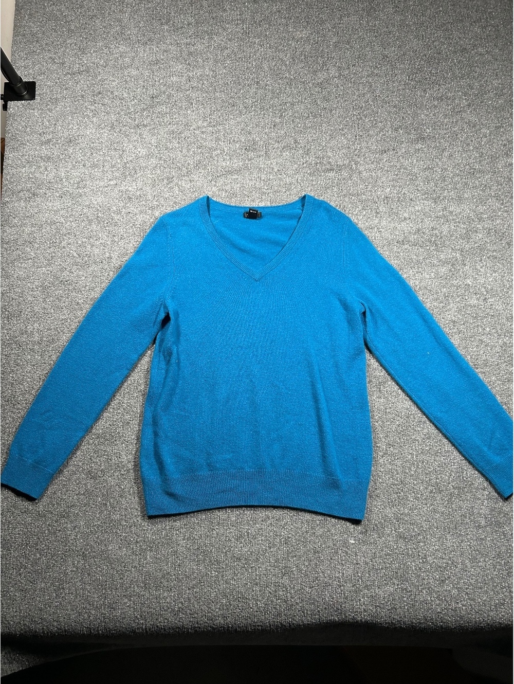 Only Mine Women's 100% Cashmere V-Neck Sweater XL Blue